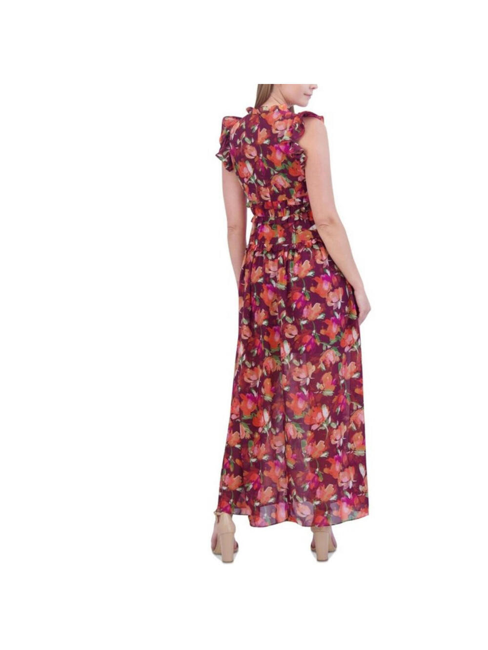 NWT Vince Camuto Floral Ruffle Maxi Dress Size 4 - Picture 4 of 7